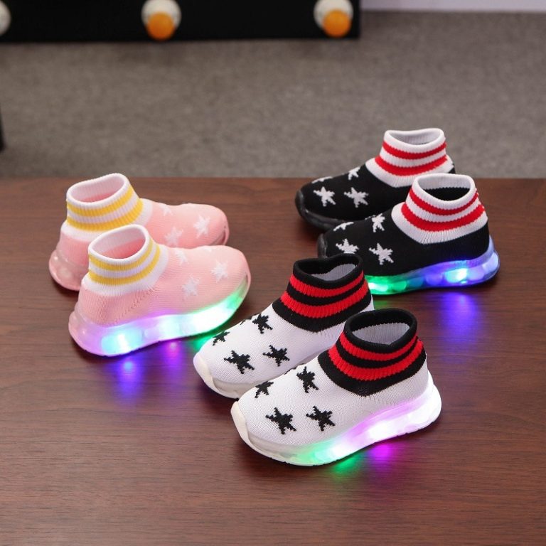Size 21-30 Boys Led Light Up Luminous Sneakers for Baby Girls Anti ...