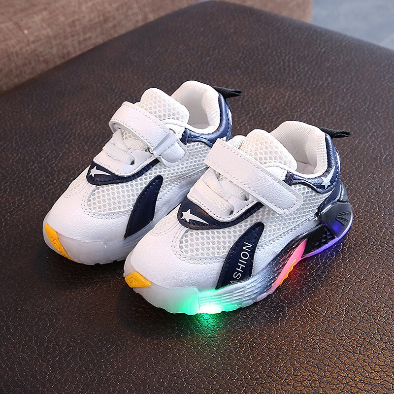 Size 21-30 Girls Led Light Up Boys Luminous Sneakers Baby Breathable ...